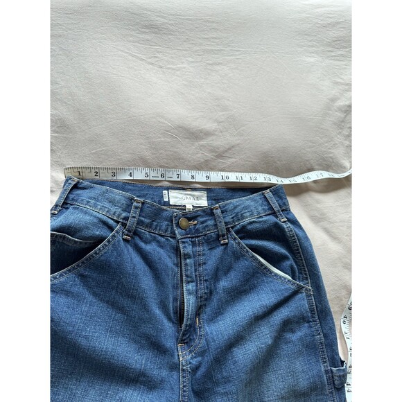 The Great Womens 27 Blue Denim Dark Wash The Carpenter Pant Jeans Cargo Straight - Picture 7 of 10